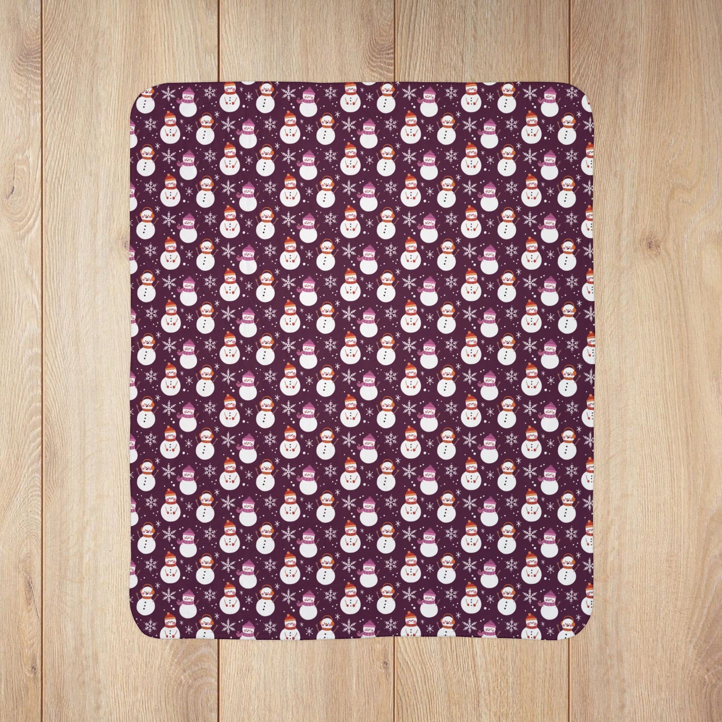 Lesbian Pride Snowman Fleece Sherpa Blanket