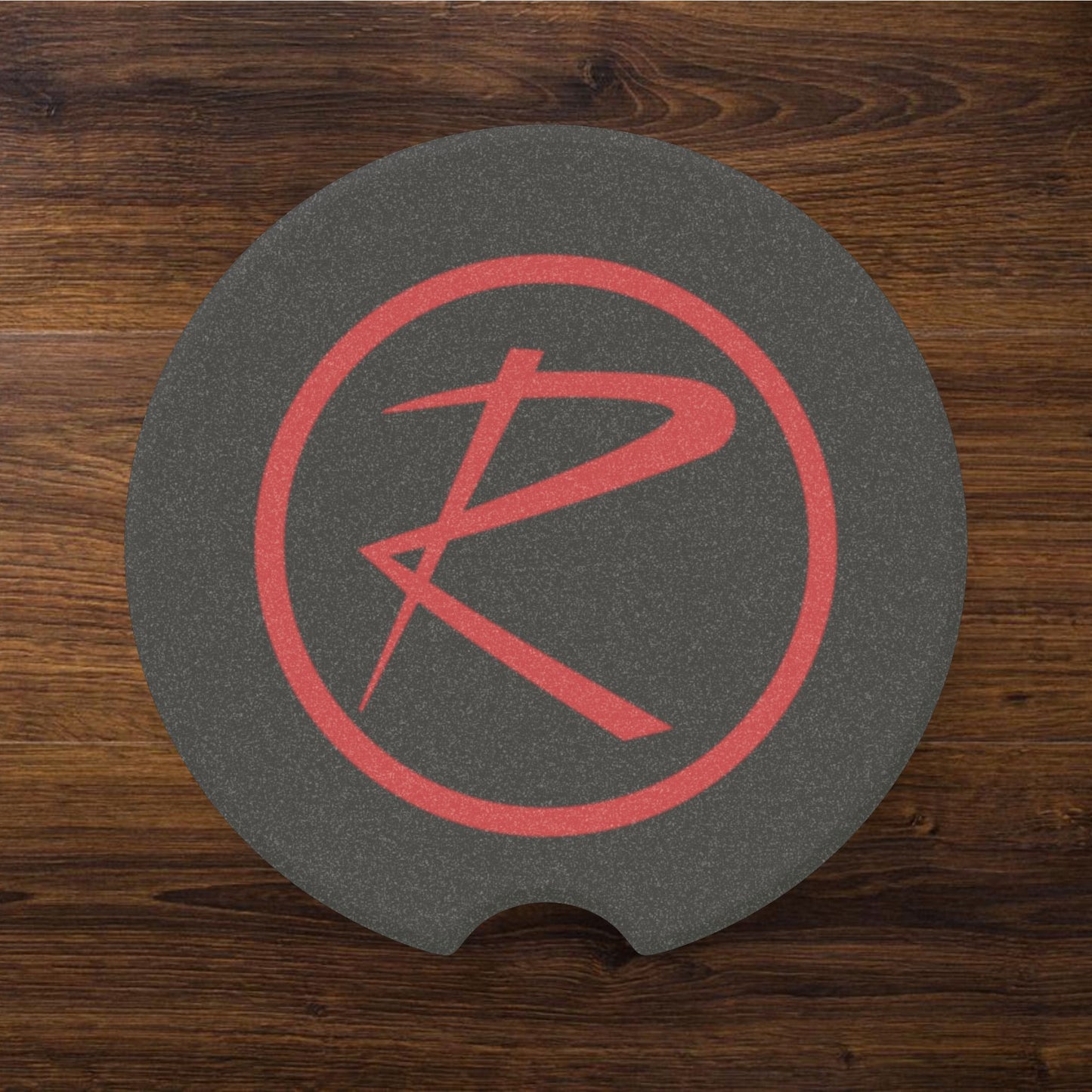 Rambler Logo Black & Red Soapstone Car Cup-Holder Coaster