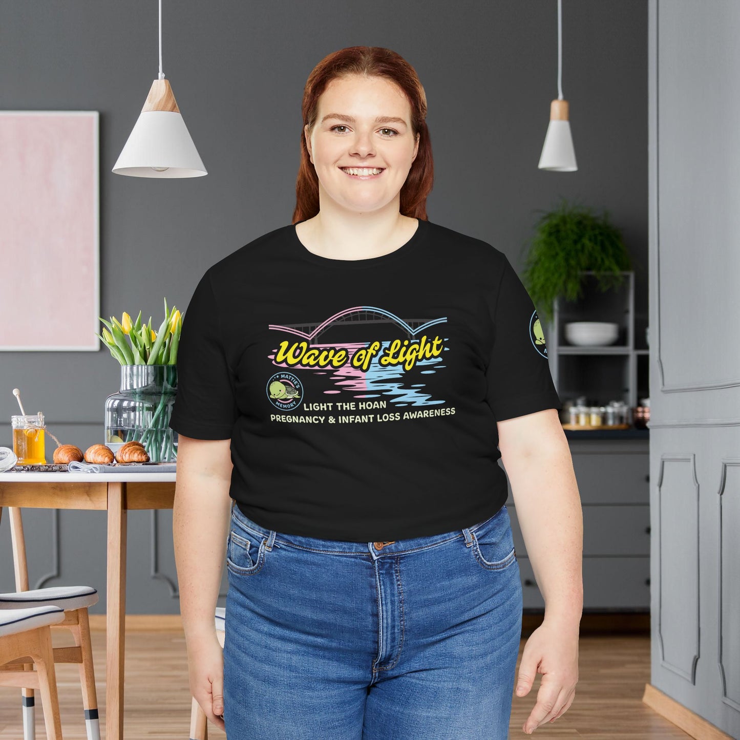 Mattie's Memory Wave of Light, Light the Hoan Bridge Tee, Milwaukee Wisconsin Infant & Pregnancy Loss Charity