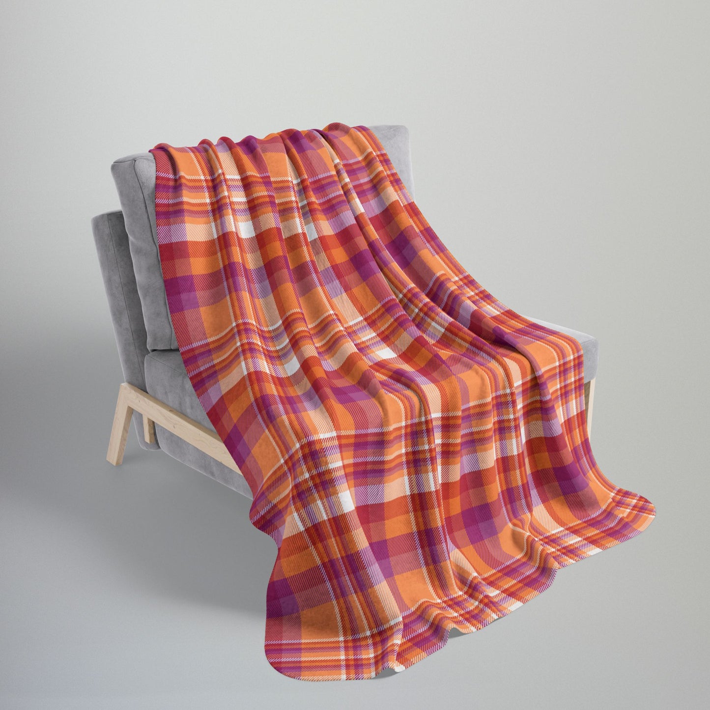 Lesbian Pride Plaid Fleece Sherpa Blanket