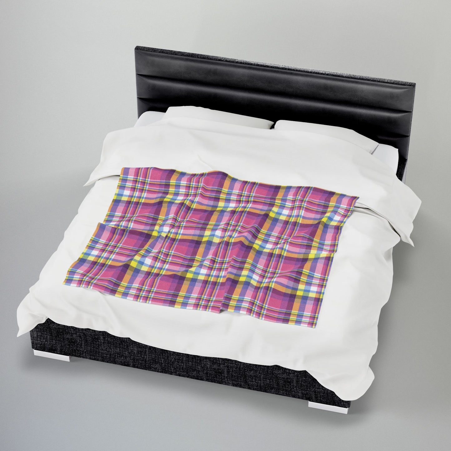 Bigender Yellow Pride Plaid Velveteen Plush Blanket