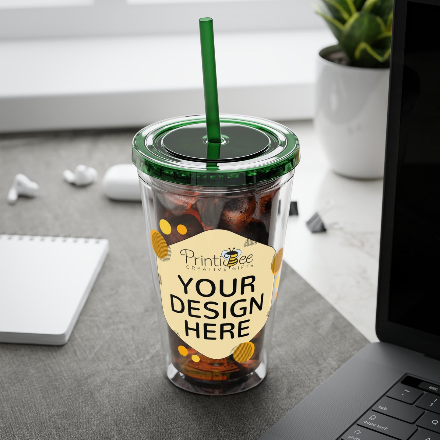 Custom 16oz Tumbler with Straw
