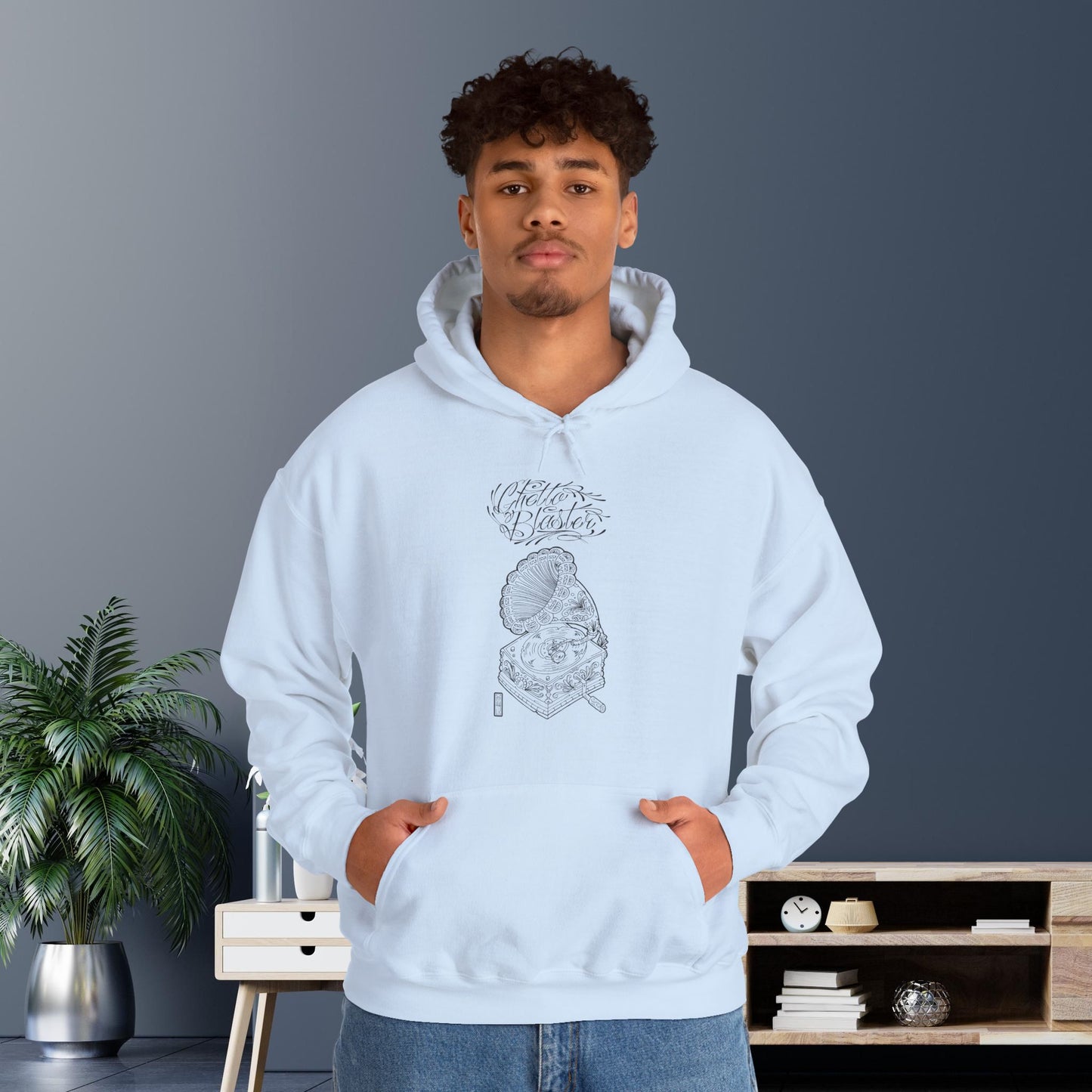 Ghetto Blaster, sudadera con capucha de arte lineal