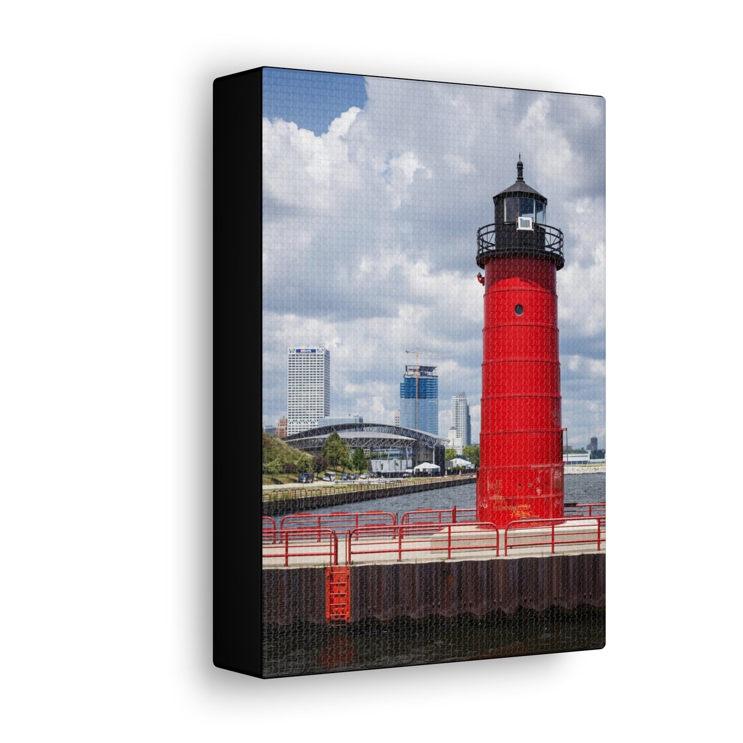 Phare et horizon de Milwaukee Wisconsin ; Milwaukee Pierhead Light, Photographie Toile Wrap Wall Art