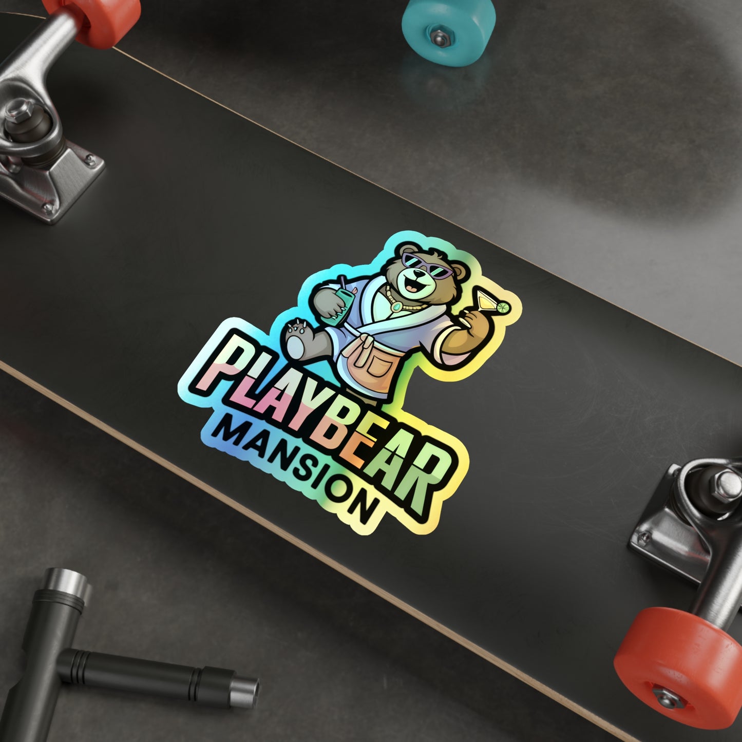 Holographic Playbear Mansion Stickers