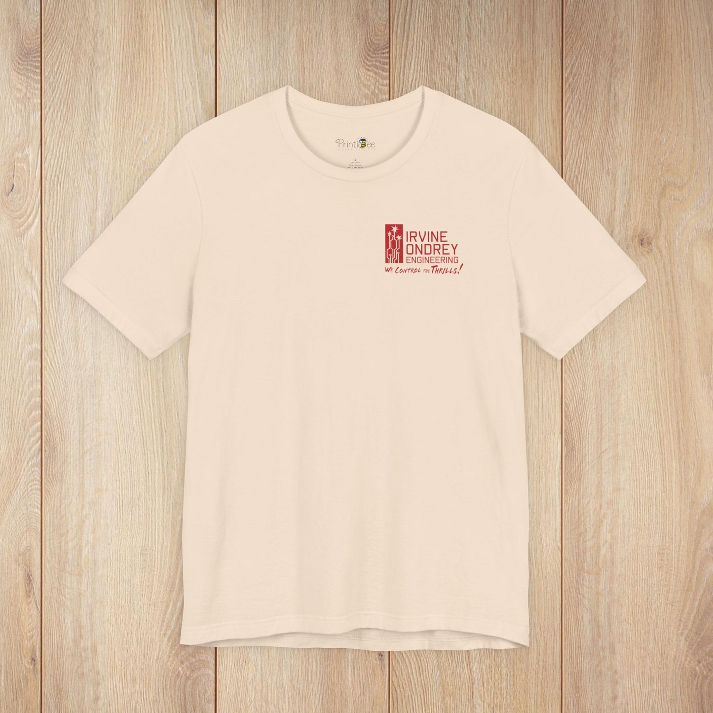I Just Wanna Watch Horror Flicks & Ride Roller Coasters Tee (BACK graphic) • Irvine Ondrey Engineering