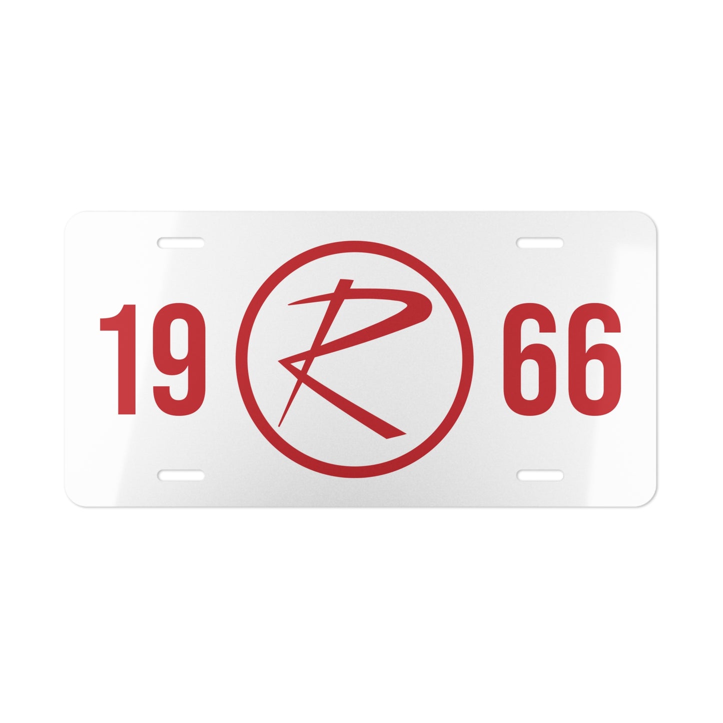 Rambler Red Logo White Custom Vanity Plates