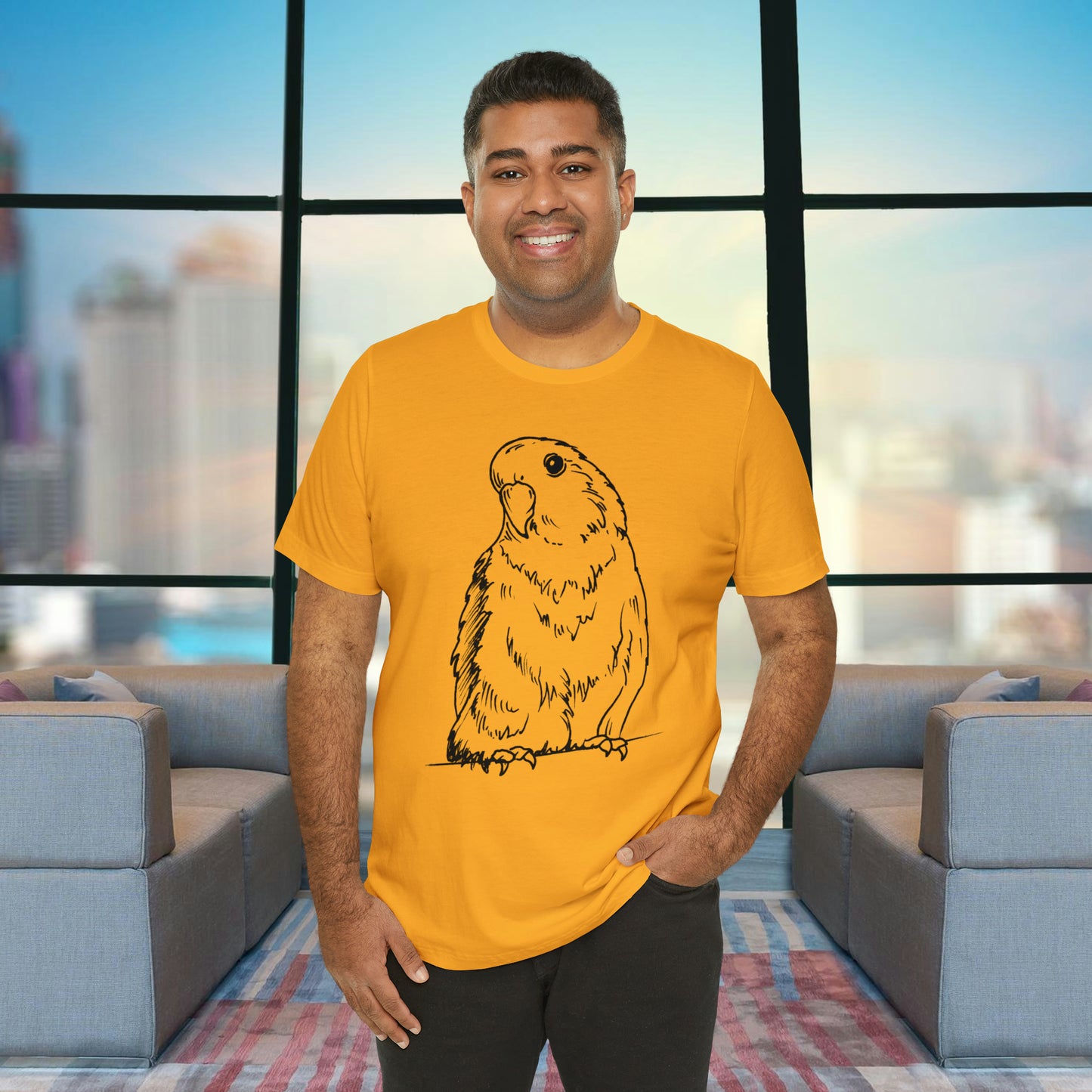 Floofball Lovebird, Tee-shirt Line Art