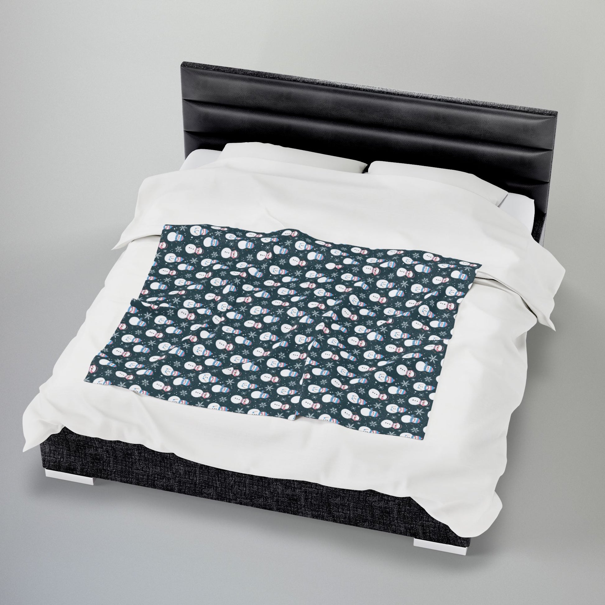 Transgender Pride Snowmen Velveteen Plush Blanket