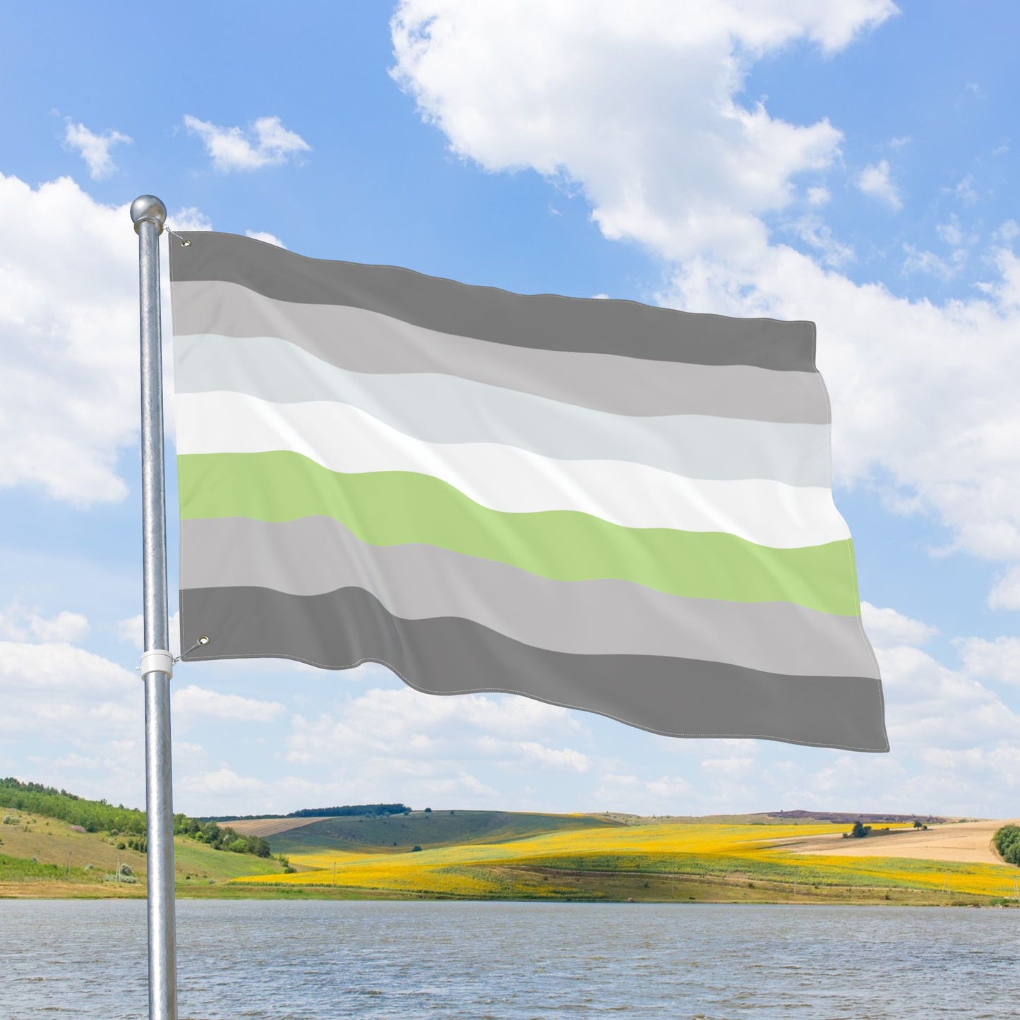 Demiagender Double-Sided Pride Flag with Grommets