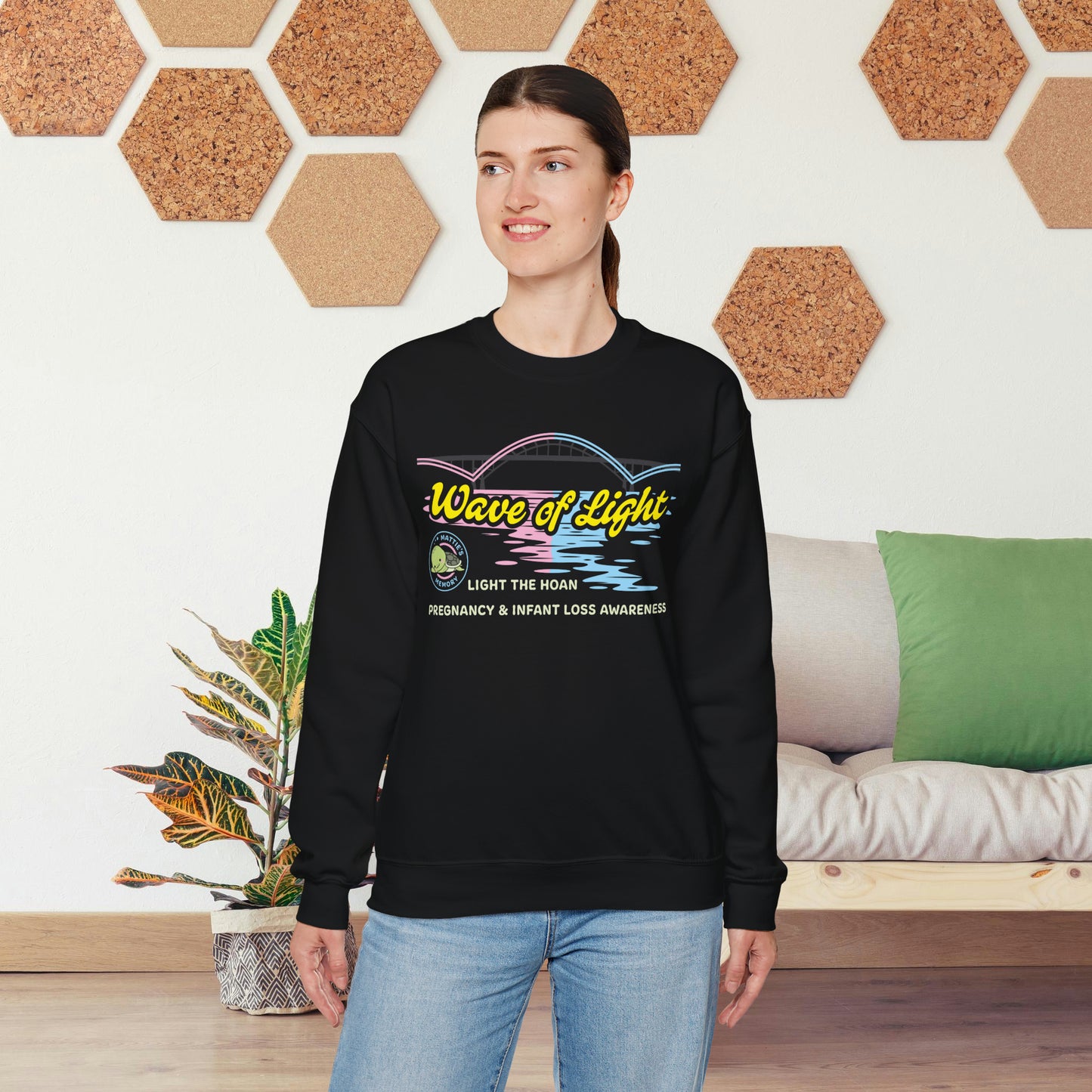 Mattie's Memory Wave of Light, Light the Hoan Bridge Sweatshirt, Milwaukee Wisconsin Infant & Pregnancy Loss Charity