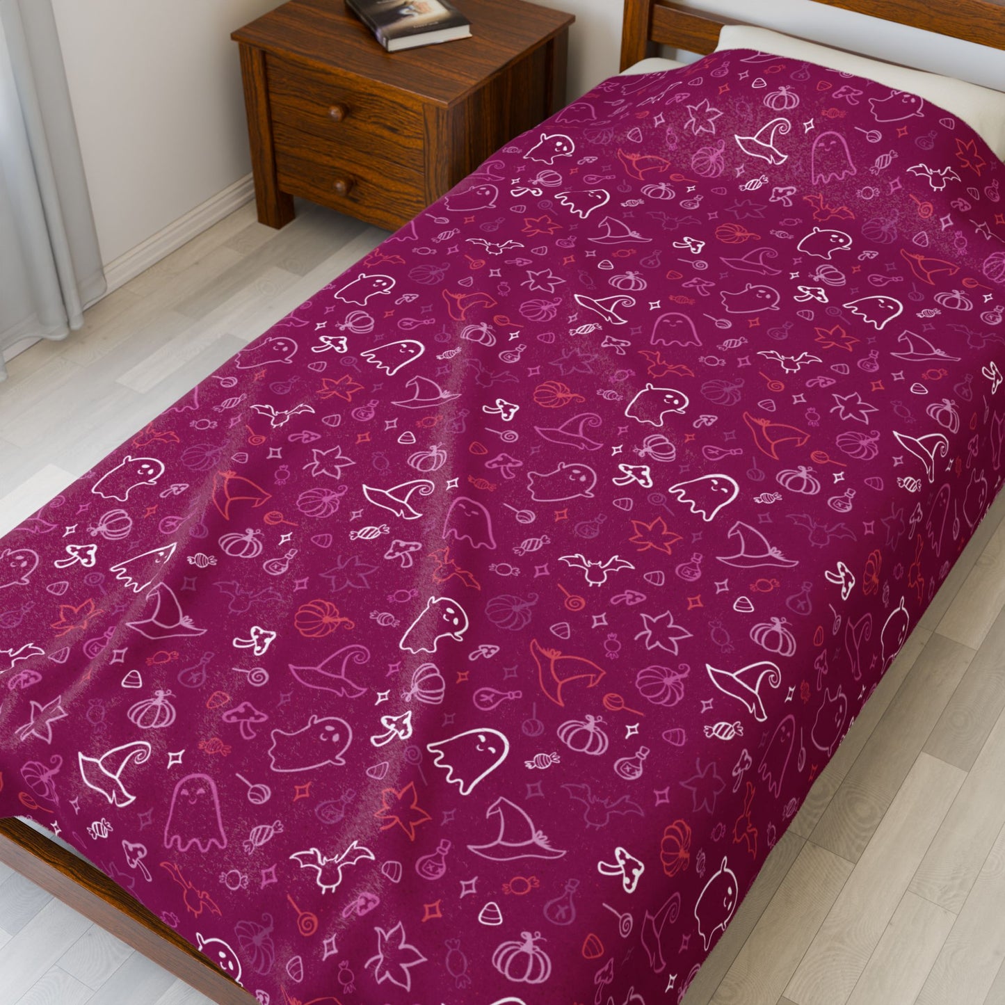 Lesbian Pink Pride Halloween Velveteen Plush Blanket
