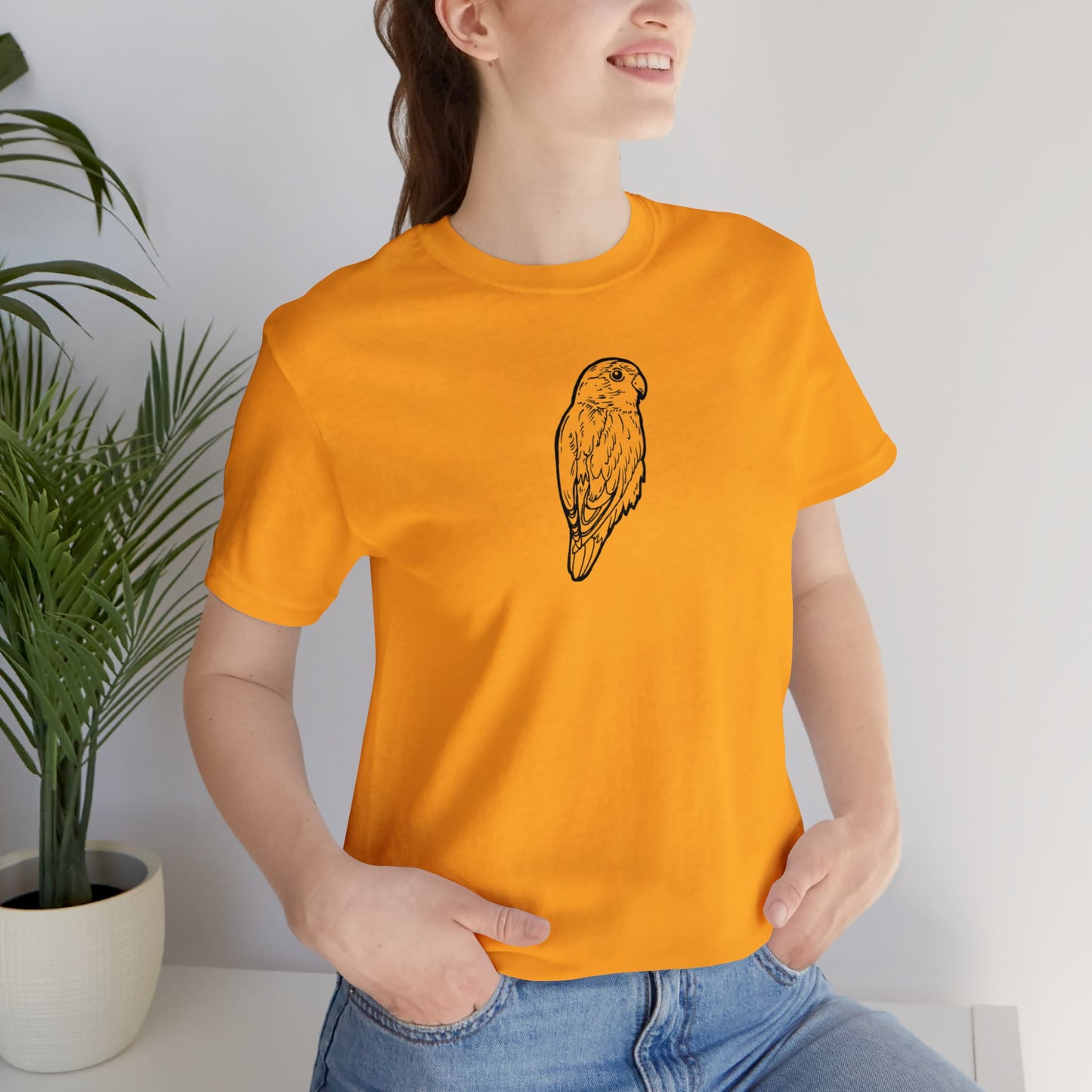 Cuddly Lovebird, Line Art Tee