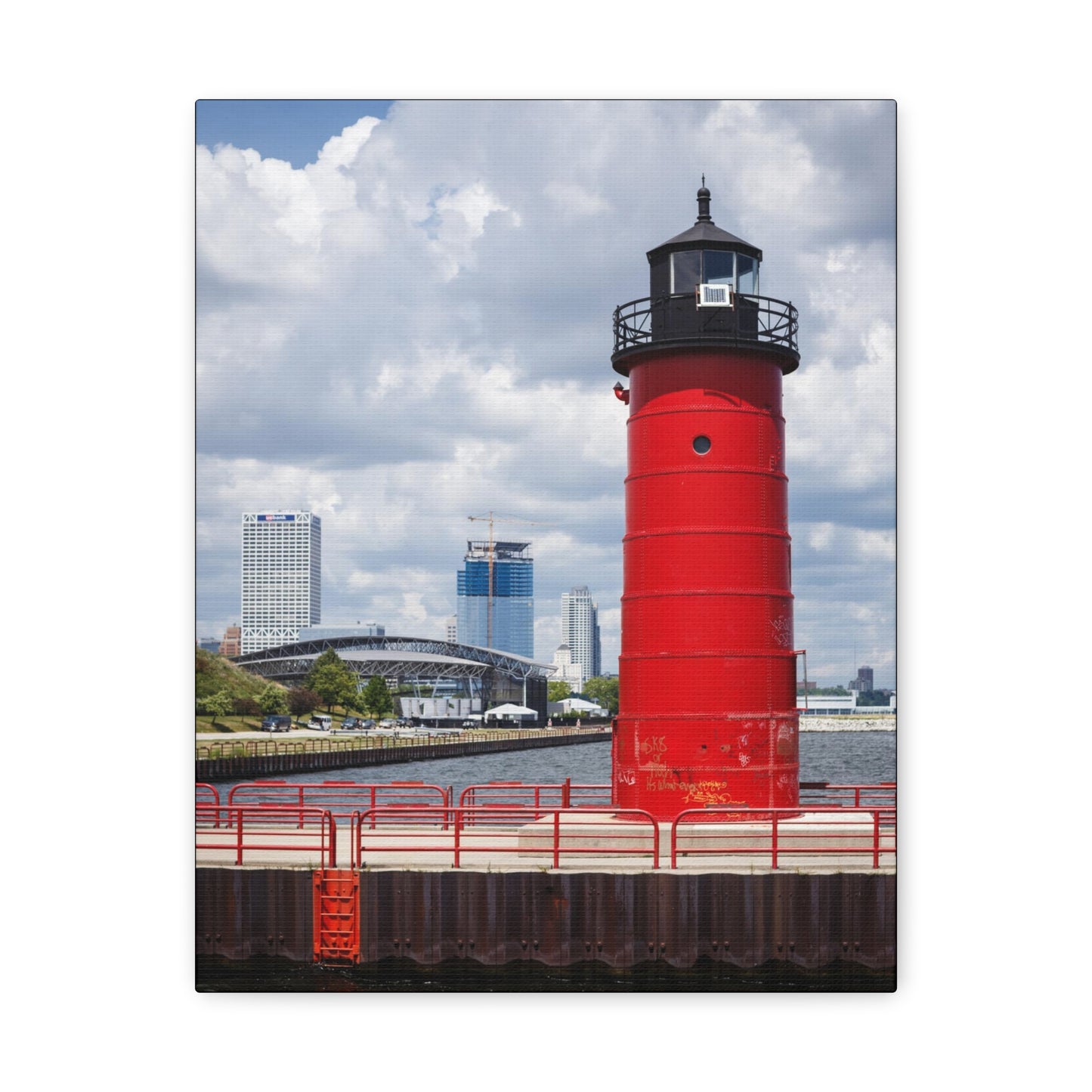Phare et horizon de Milwaukee Wisconsin ; Milwaukee Pierhead Light, Photographie Toile Wrap Wall Art