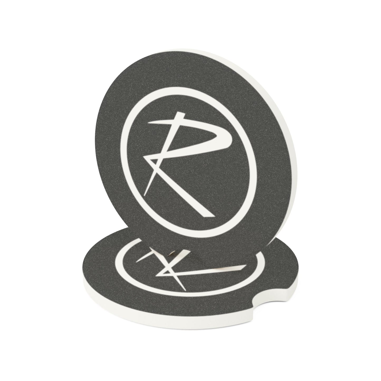Rambler Logo Black & White Soapstone Car Cup-Holder Coaster