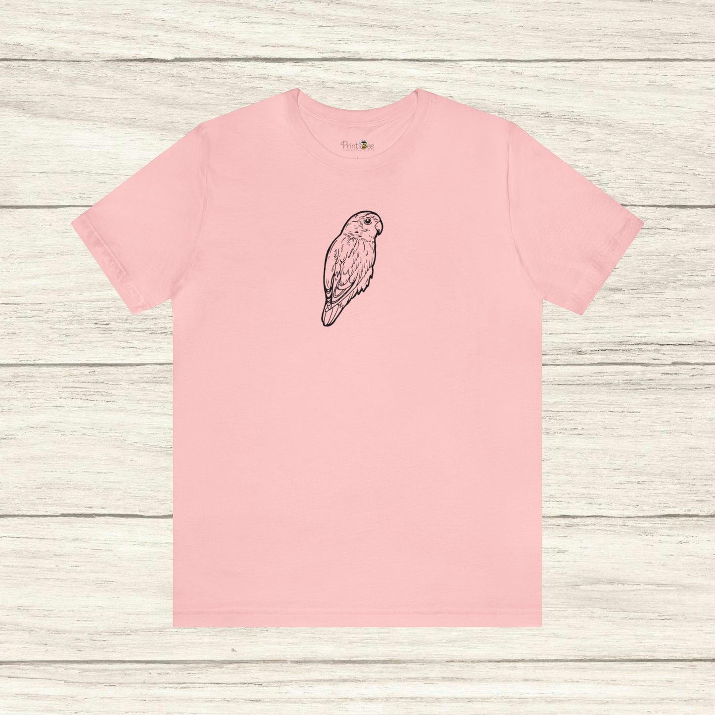 Cuddly Lovebird, Line Art Tee