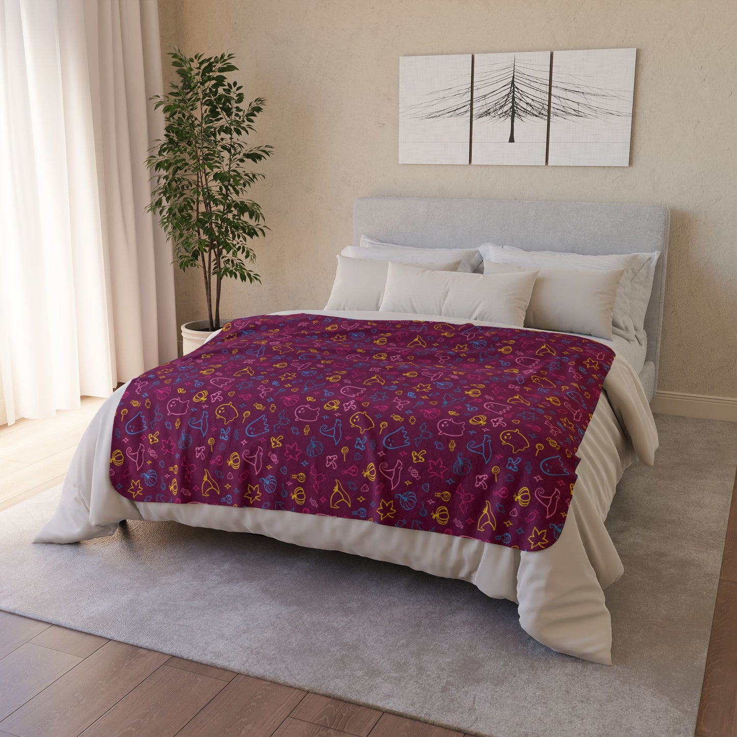 Pansexual Pride Halloween Fleece Sherpa Blanket