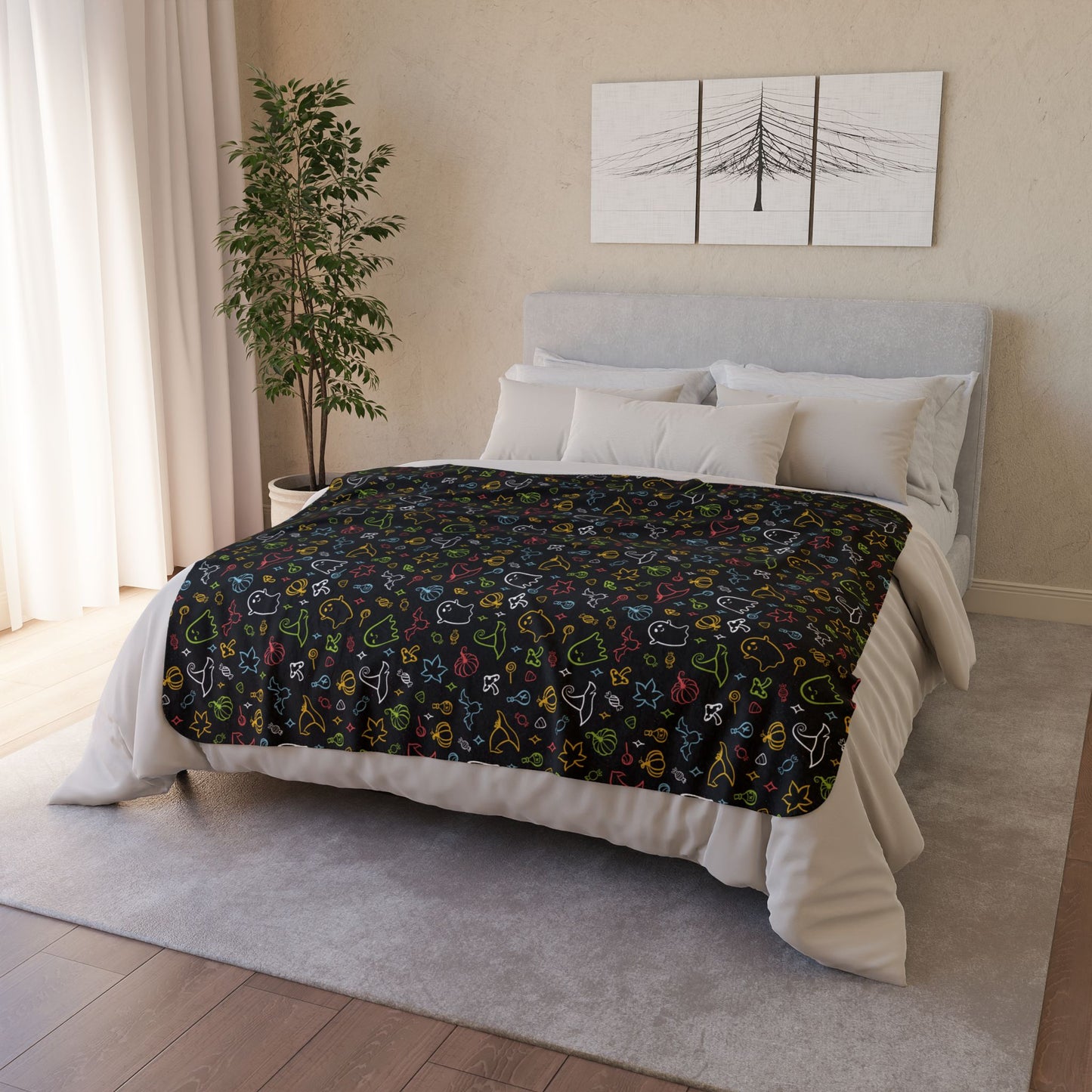 Queer Pride Halloween Fleece Sherpa Blanket