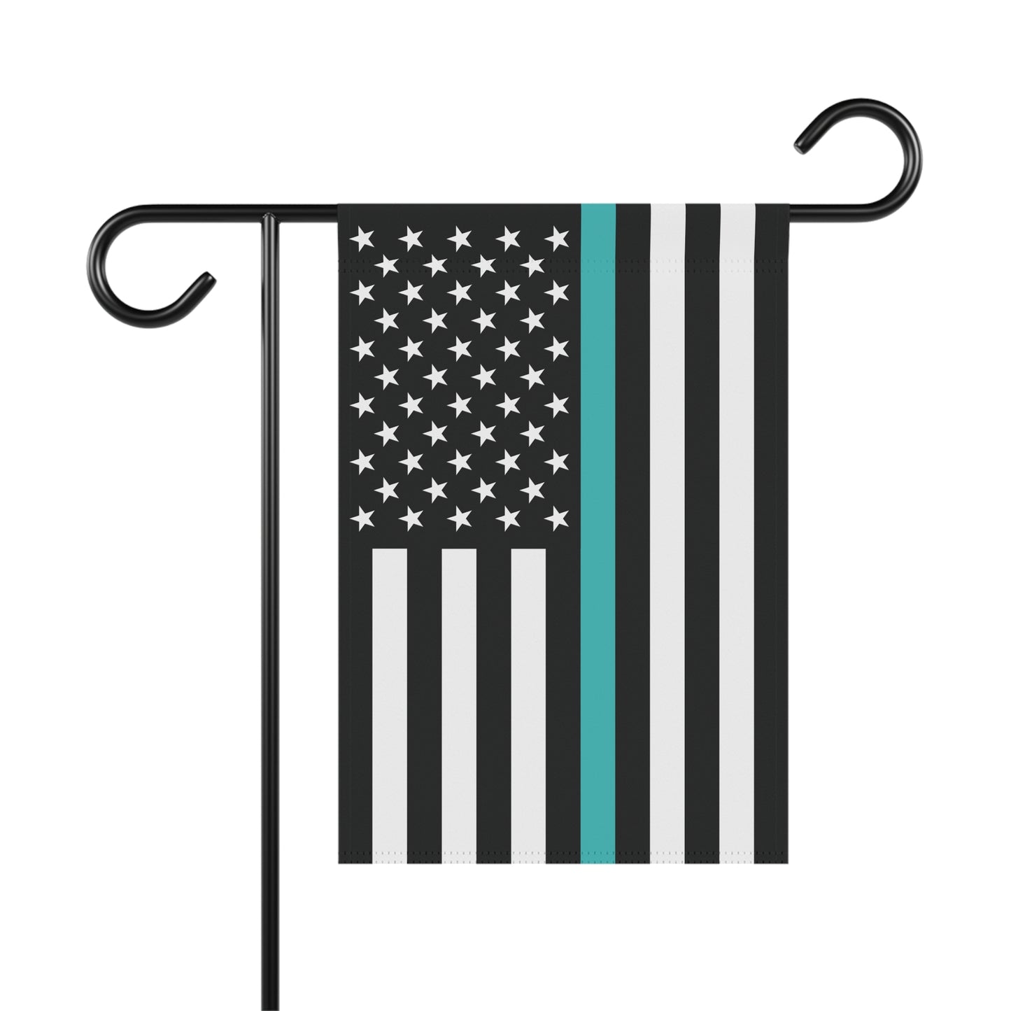 USA Thin Teal Line American Flag Garden Flag Banner