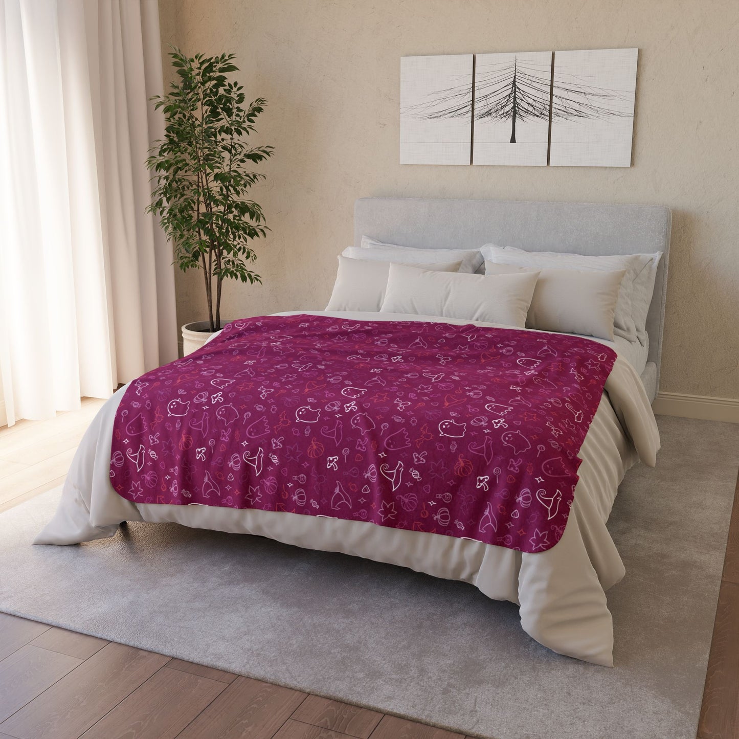 Lesbian Pink Pride Halloween Fleece Sherpa Blanket