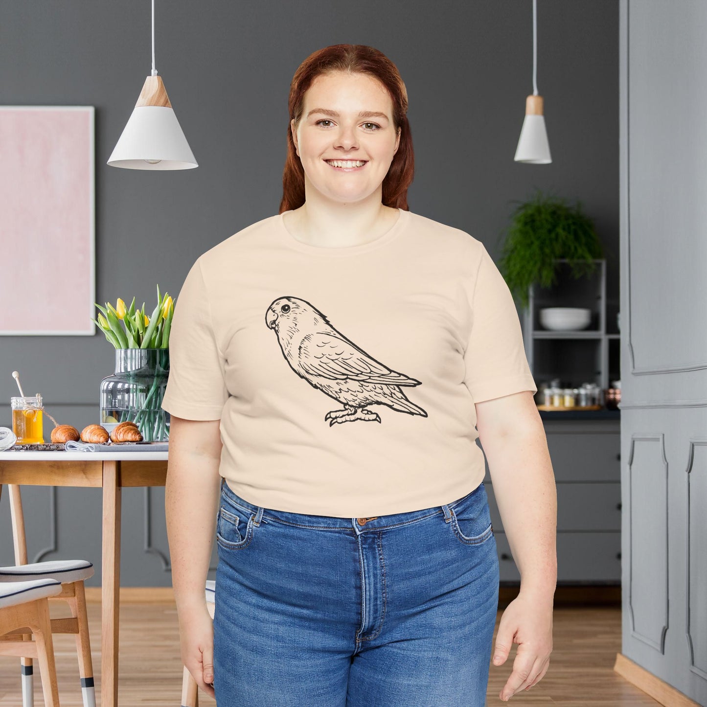 Holly Girl Lovebird, Line Art Tee