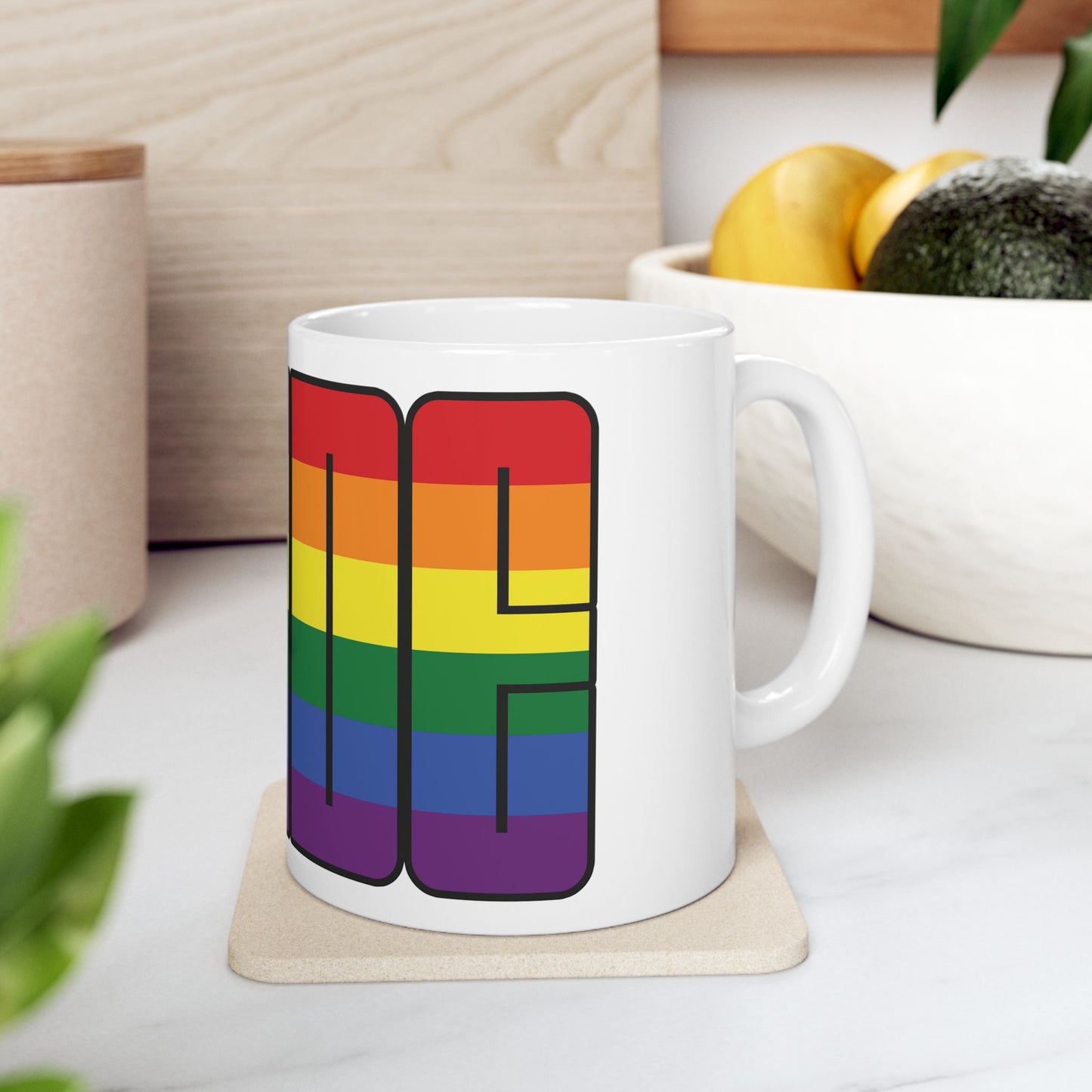 Rainbow Progress Pride 11oz or 15oz Black or White Ceramic Mug