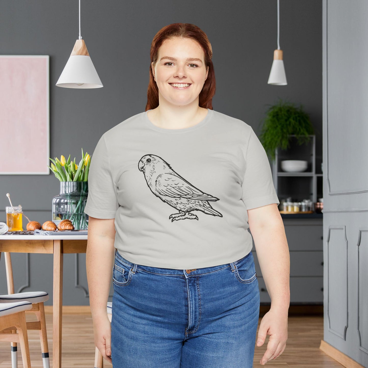 Holly Girl Lovebird, Line Art Tee