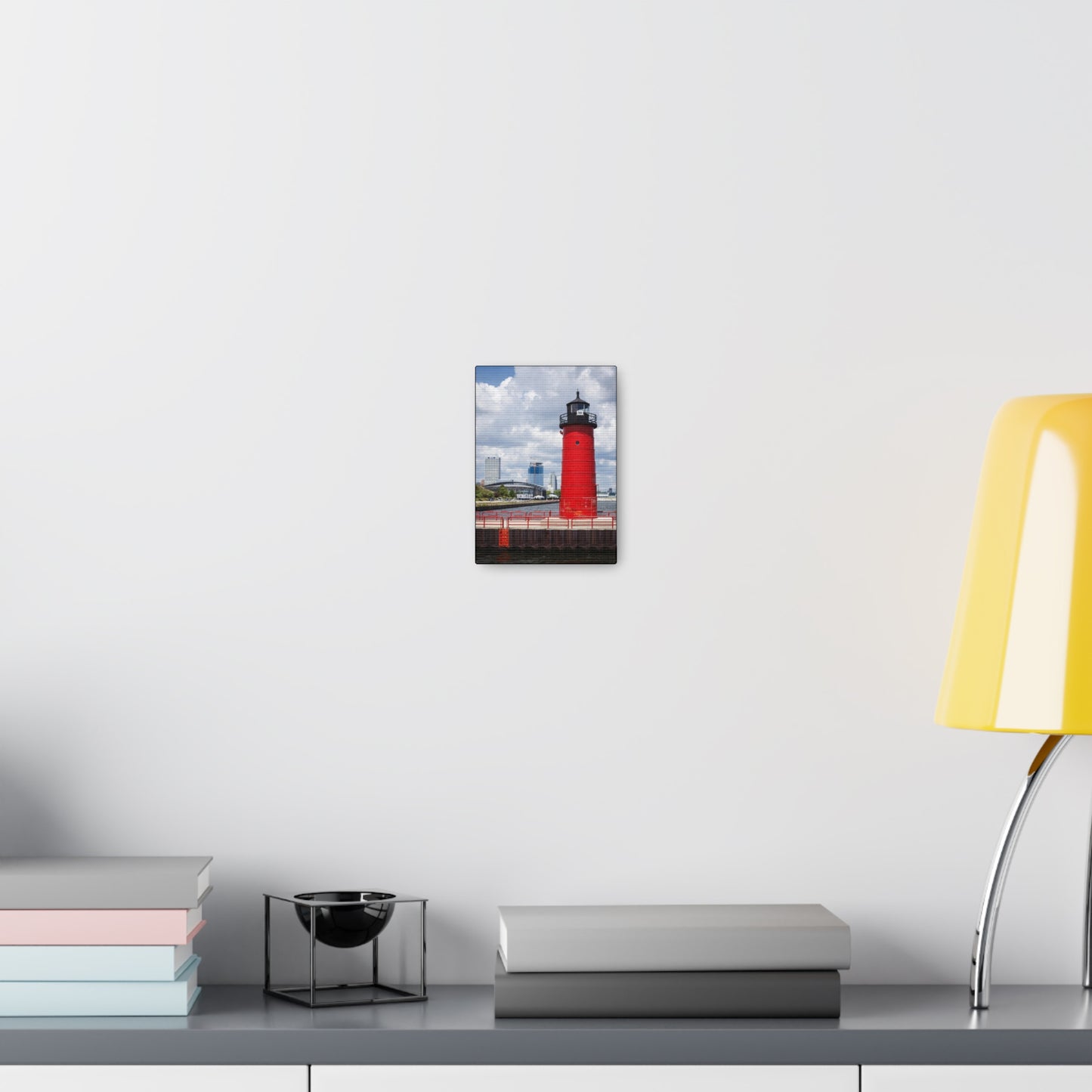 Phare et horizon de Milwaukee Wisconsin ; Milwaukee Pierhead Light, Photographie Toile Wrap Wall Art