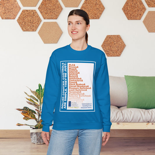 Sapphire OG Controls Sweatshirt (FRONT graphic) • Irvine Ondrey Engineering