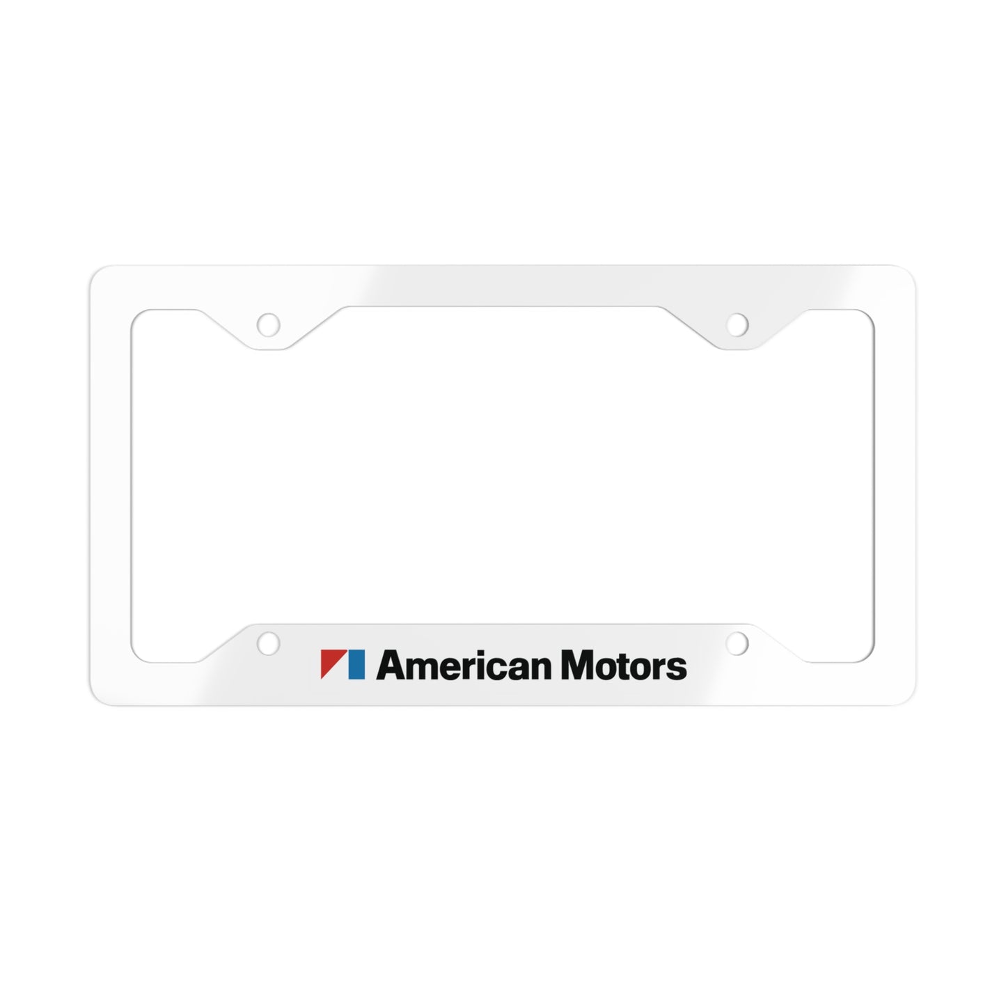 AMC Logo White Metal License Plate Frame