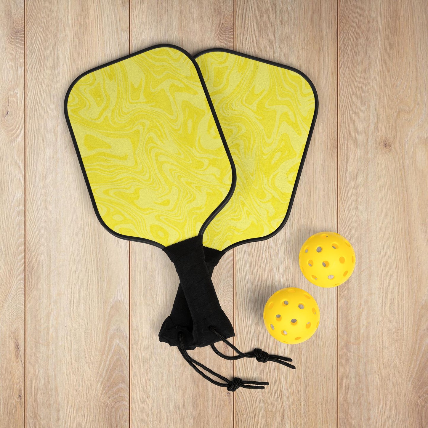 Yellow Swirl Pickleball Paddles