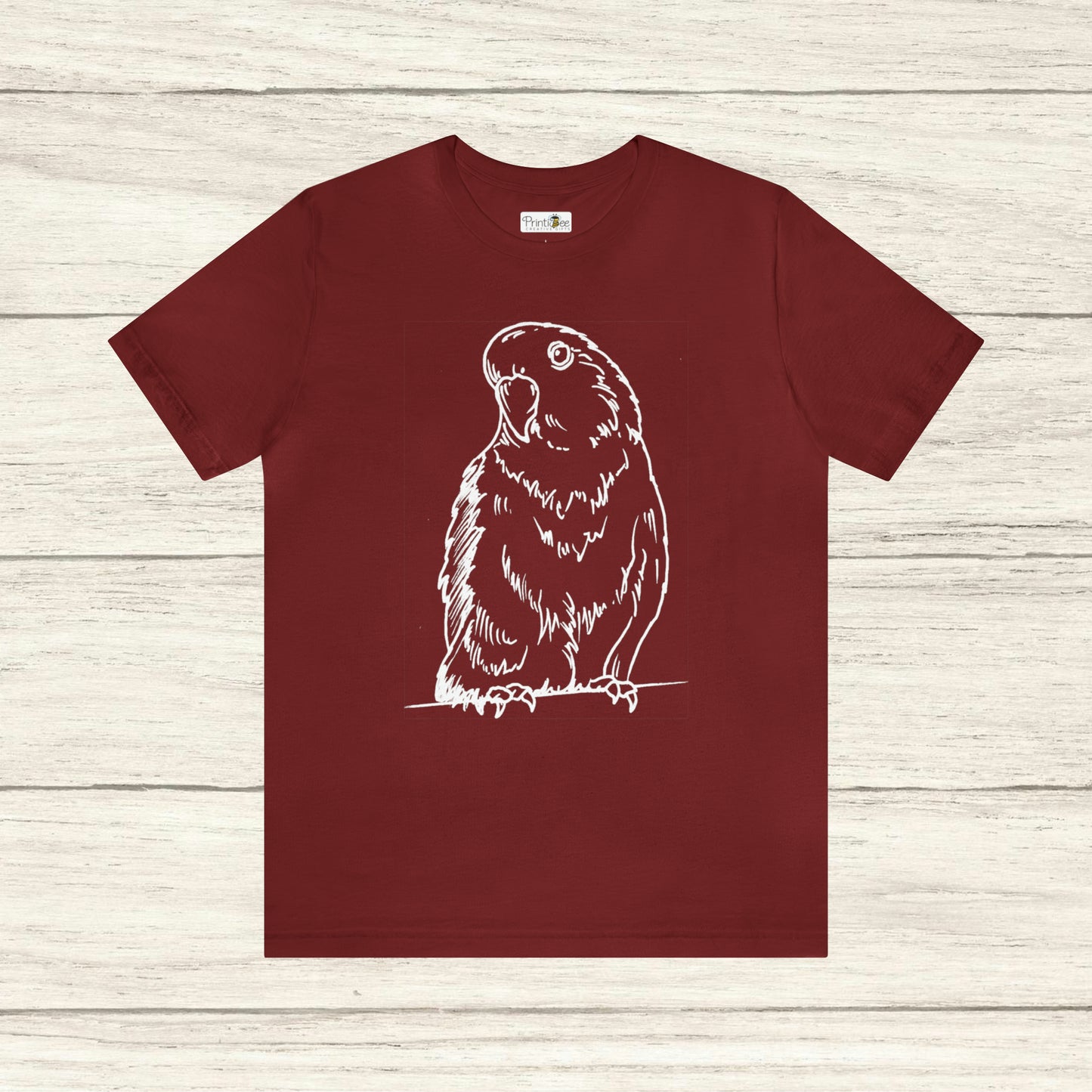 Floofball Lovebird, Line Art Tee