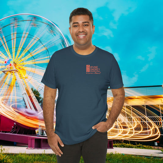 I Just Wanna Play Fascination & Ride Roller Coasters Tee (BACK graphic) • Irvine Ondrey Engineering