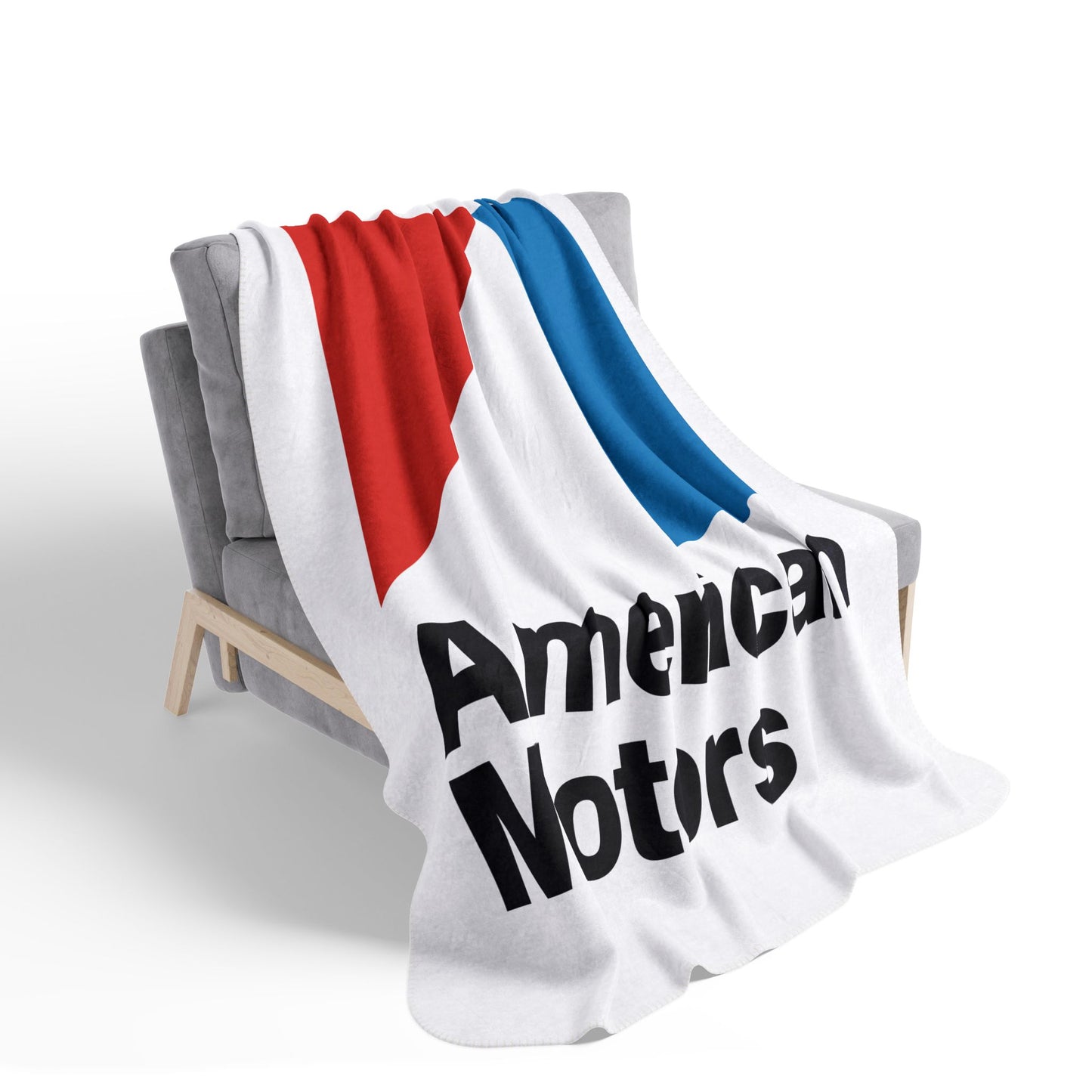AMC Logo White Fleece Sherpa Blanket