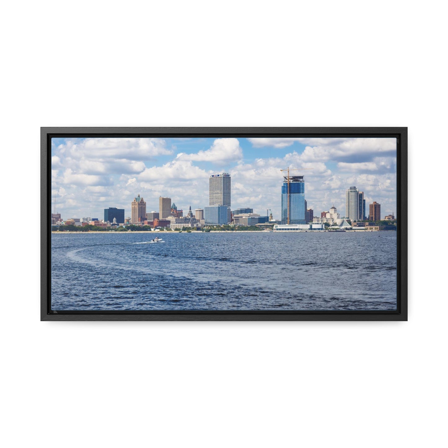 Milwaukee Wisconsin Skyline du lac Michigan, photographie encadrée sur toile