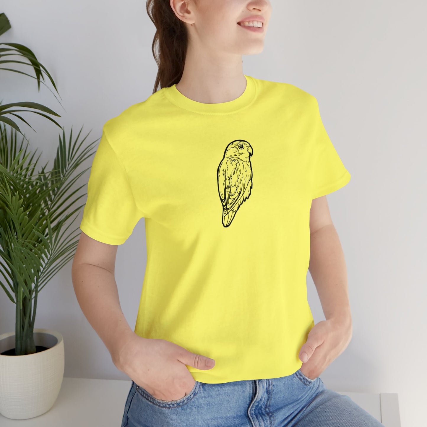 Cuddly Lovebird, Line Art Tee