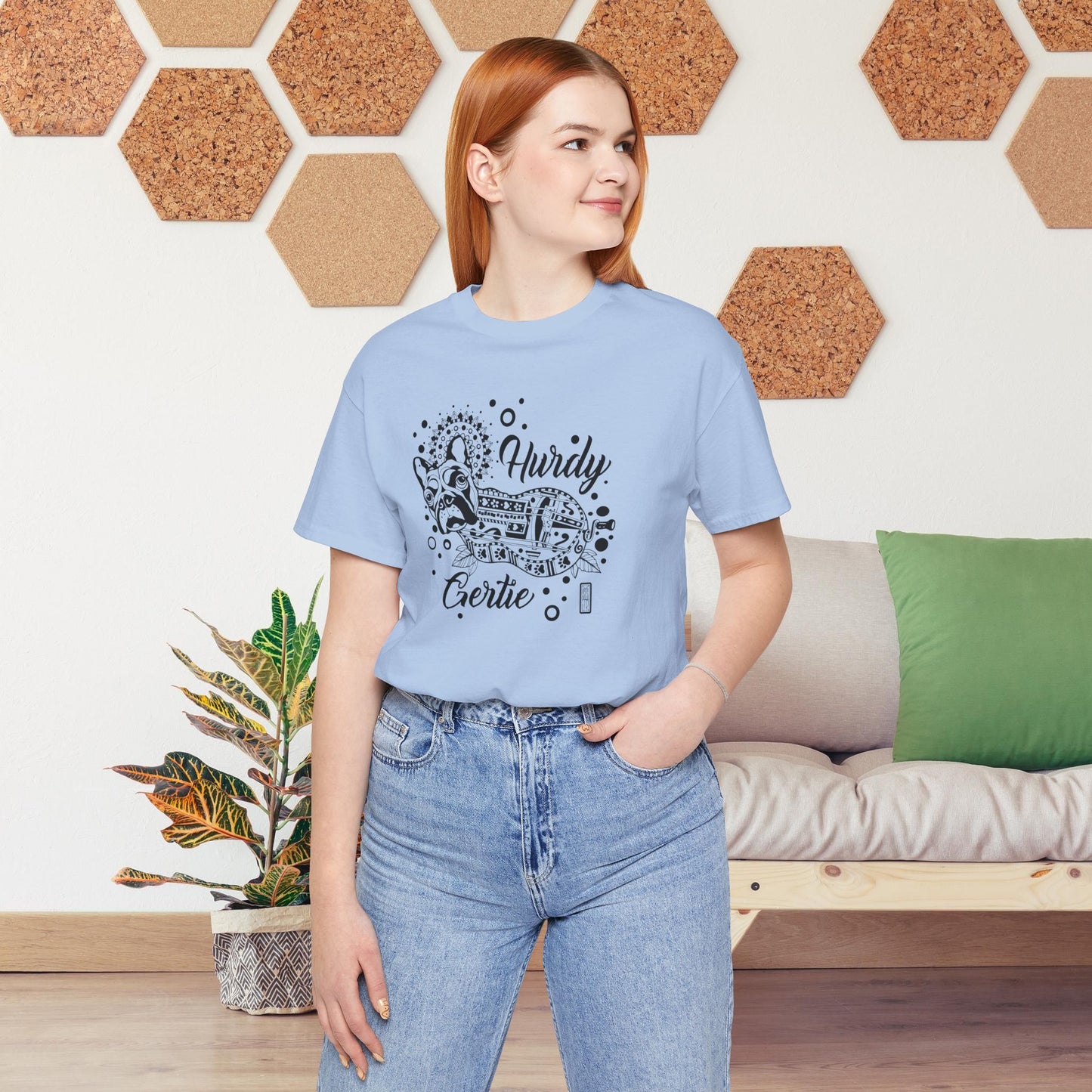 Hurdy Gertie Tee, Frenchton Dog Line Art Shirt