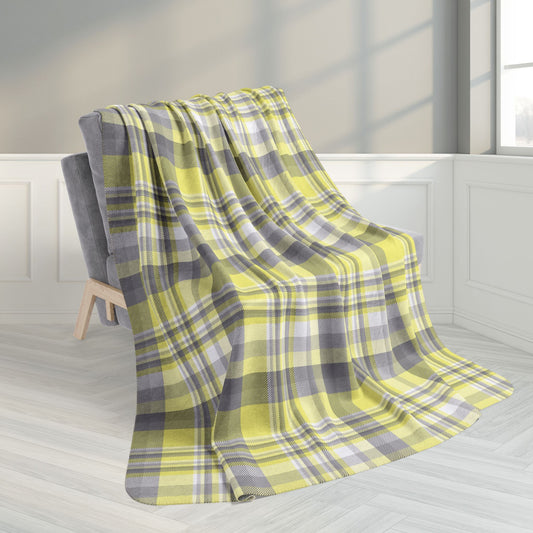60" × 80" Grey Demigender Pride Plaid Fleece Sherpa Blanket