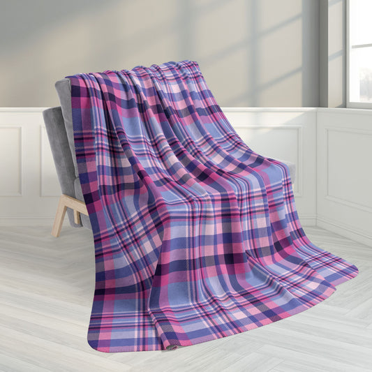 60" × 80" Omnisexual Pride Plaid Fleece Sherpa Blanket
