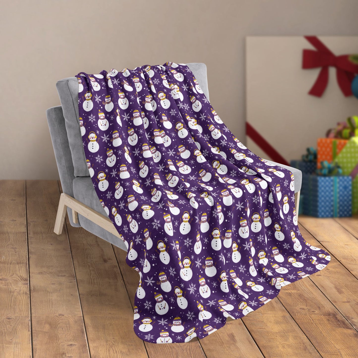 50" × 60" Intersex Pride Snowman Fleece Sherpa Blanket