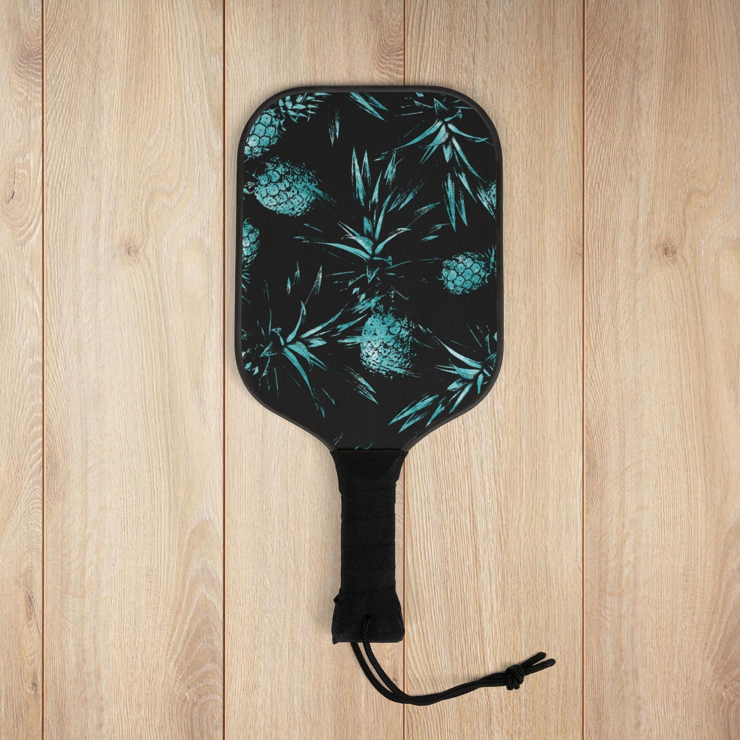 Black & Turquoise Pineapple Pickleball Paddles