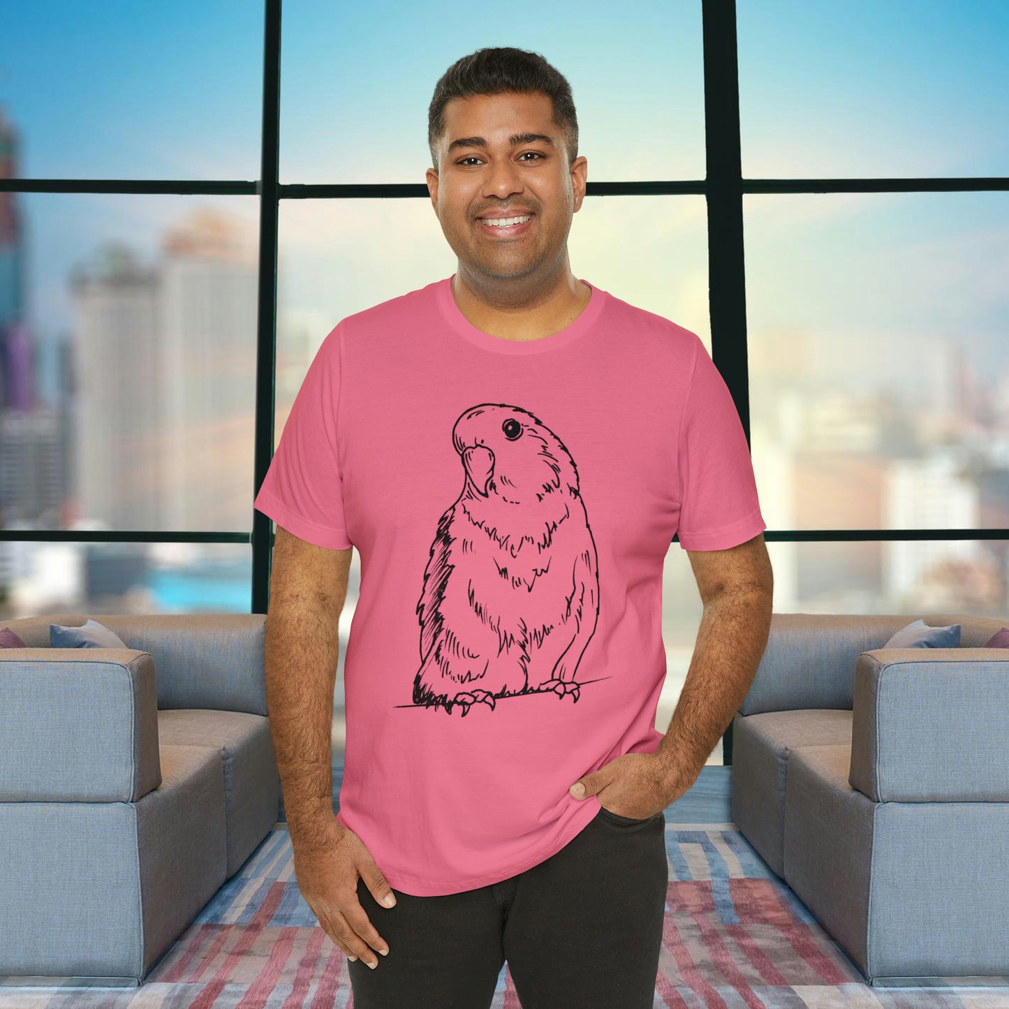 Floofball Lovebird, Line Art Tee