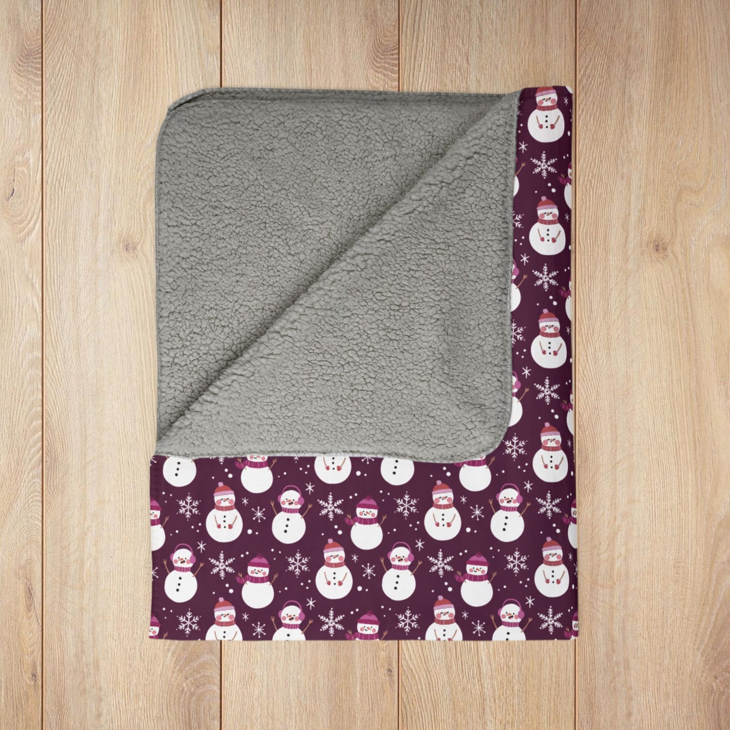 Lesbian Pink Pride Snowman Fleece Sherpa Blanket