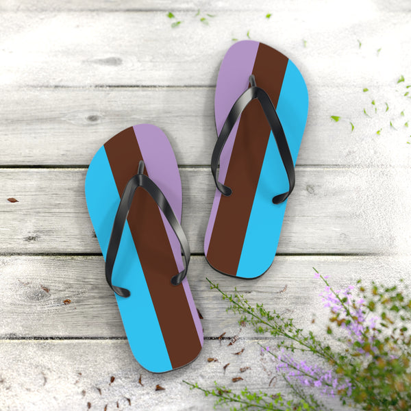 XL Black sole Androsexual Pride Flip Flops