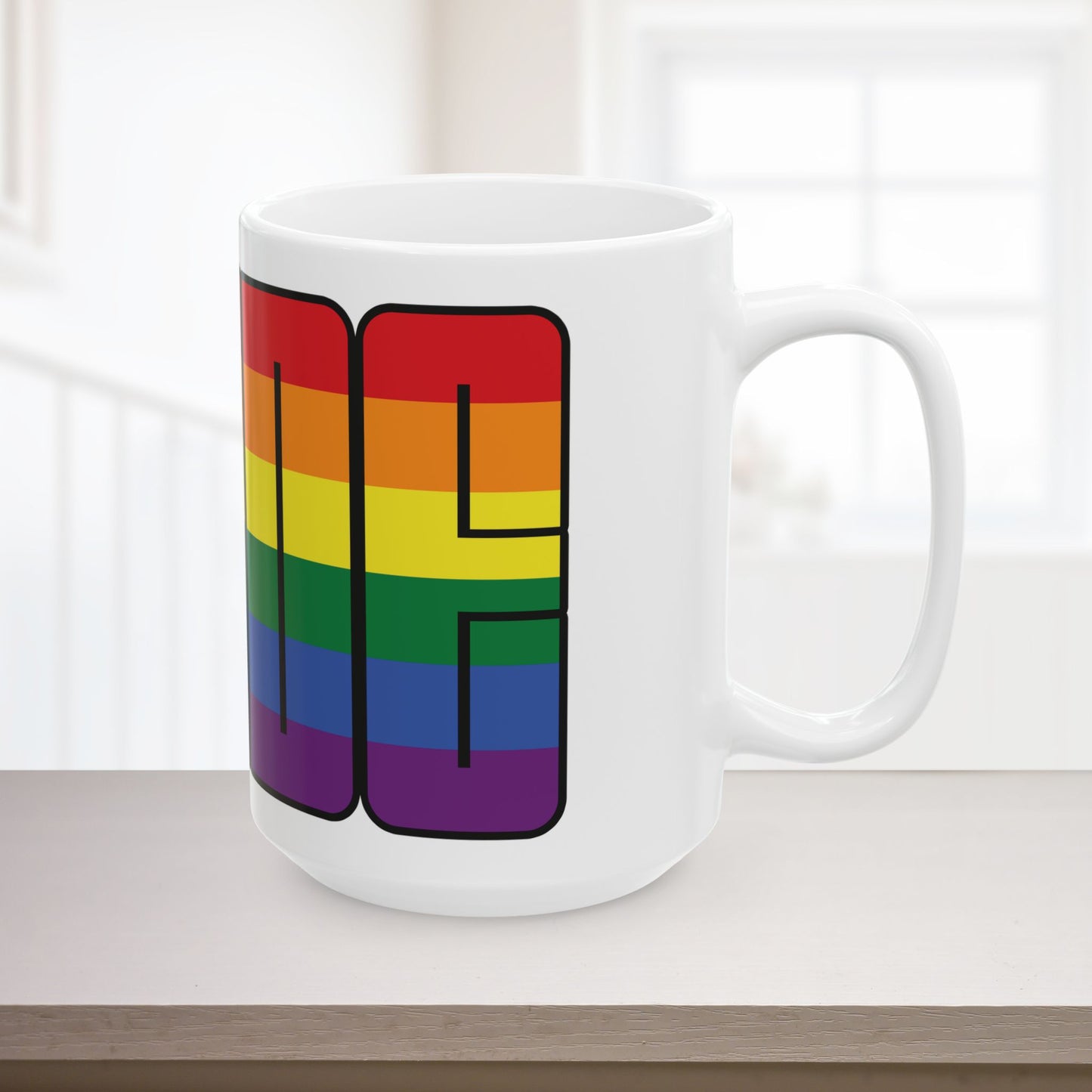 Rainbow Progress Pride 11oz or 15oz Black or White Ceramic Mug