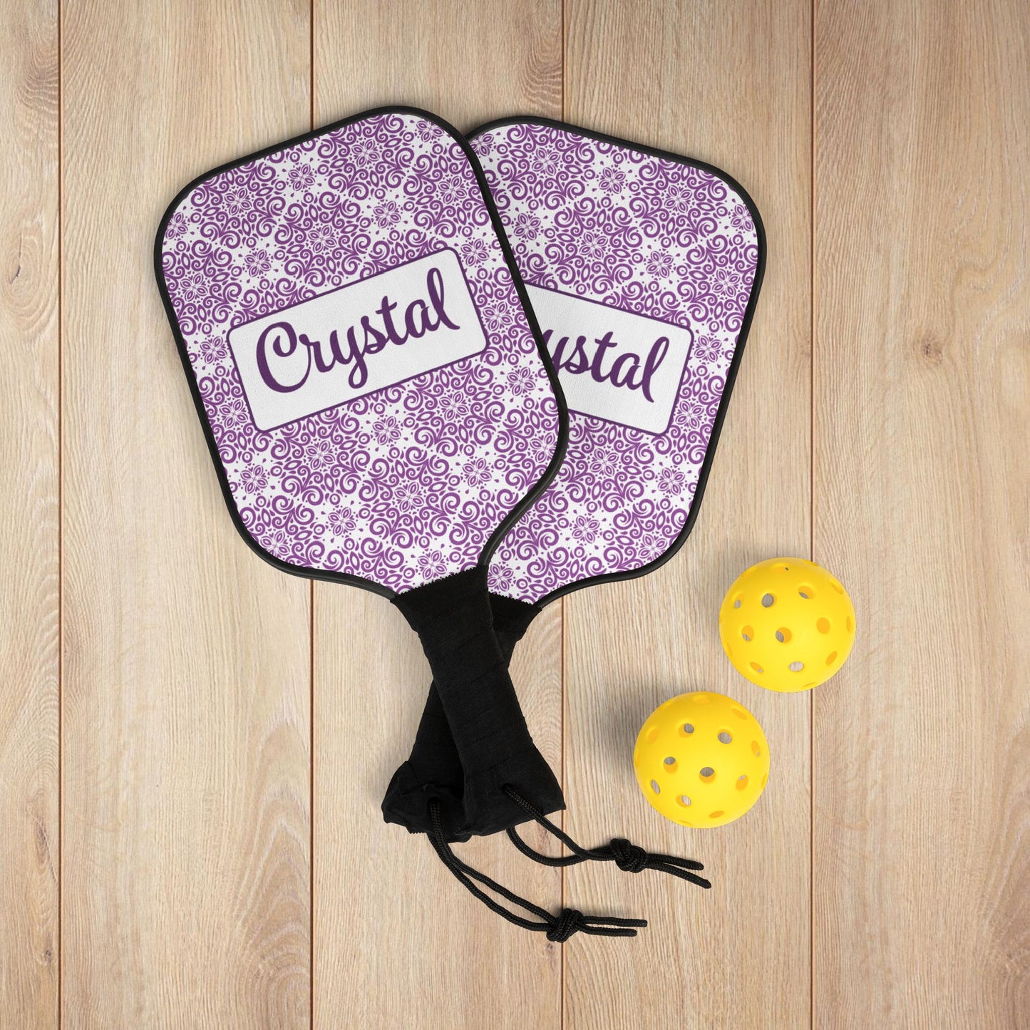 Frilly Purple Pickleball Paddles