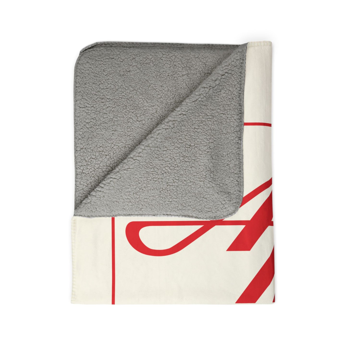 AMC Square Logo Ivory Fleece Sherpa Blanket