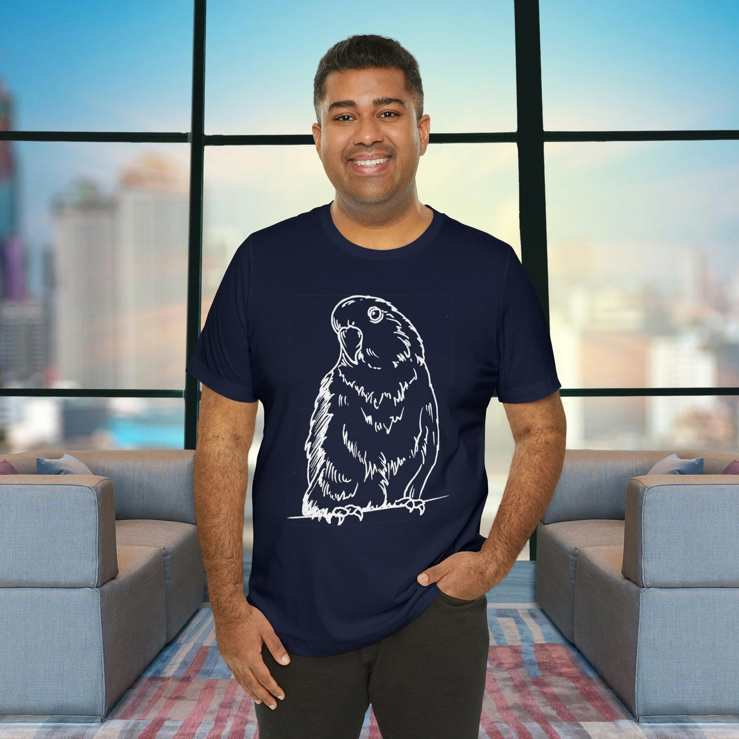 Floofball Lovebird, Line Art Tee