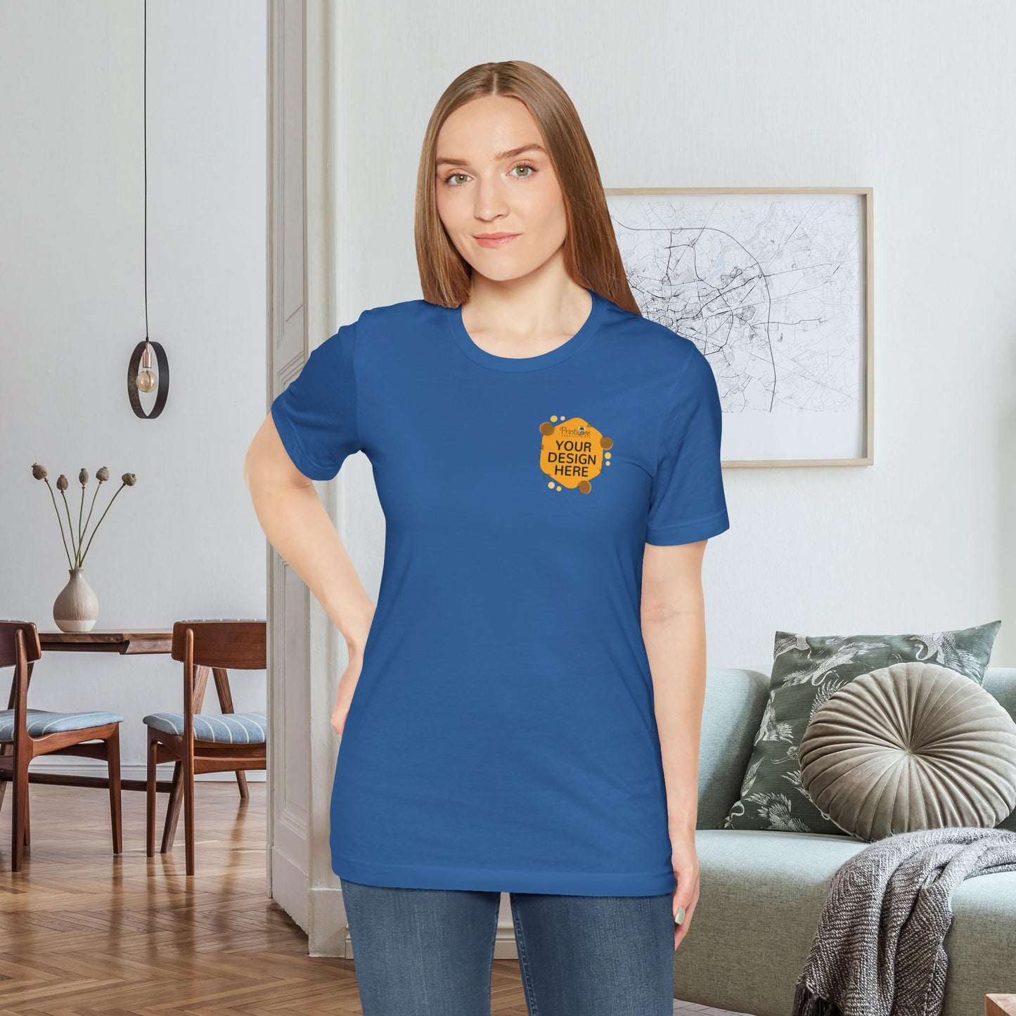 Custom Blue & Teal Tees for BELLA+CANVAS® 3001