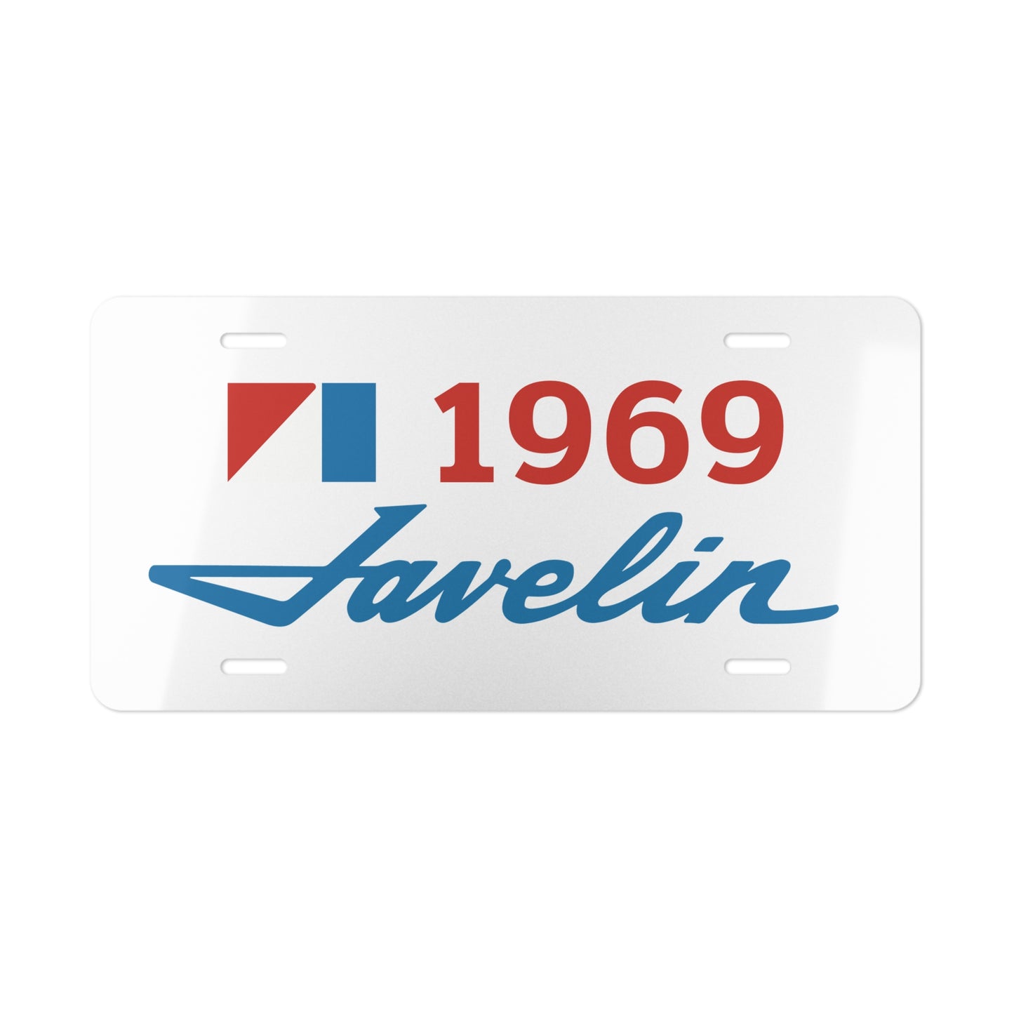 AMC Logo Blue Javelin Red Year White Custom Vanity Plates